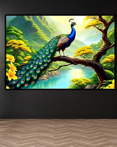 Peacock Paradise Canvas Art (16x24")