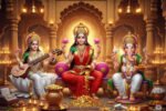 Divine Saraswoti Laxmi Ganesh Trio Wall Art ( 18x24 " ) - Image 2