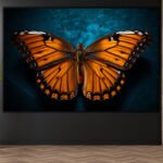 Orange Monarch Butterfly Wall Art ( 16x24" )
