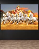 Ganesh with Seven White Horses Wall Art (16x24")