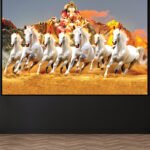 Ganesh with Seven White Horses Wall Art (16x24")