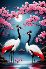 Cherry Blossom Crane Art Print (2x3 Fit) - Image 2