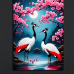 Cherry Blossom Crane Art Print (2x3 Fit)