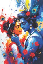 Radha Krishna Art Canvas (16x24") - Image 2