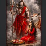 Lord Shiva & Parvati Divine Art Print (2x3 Fit)