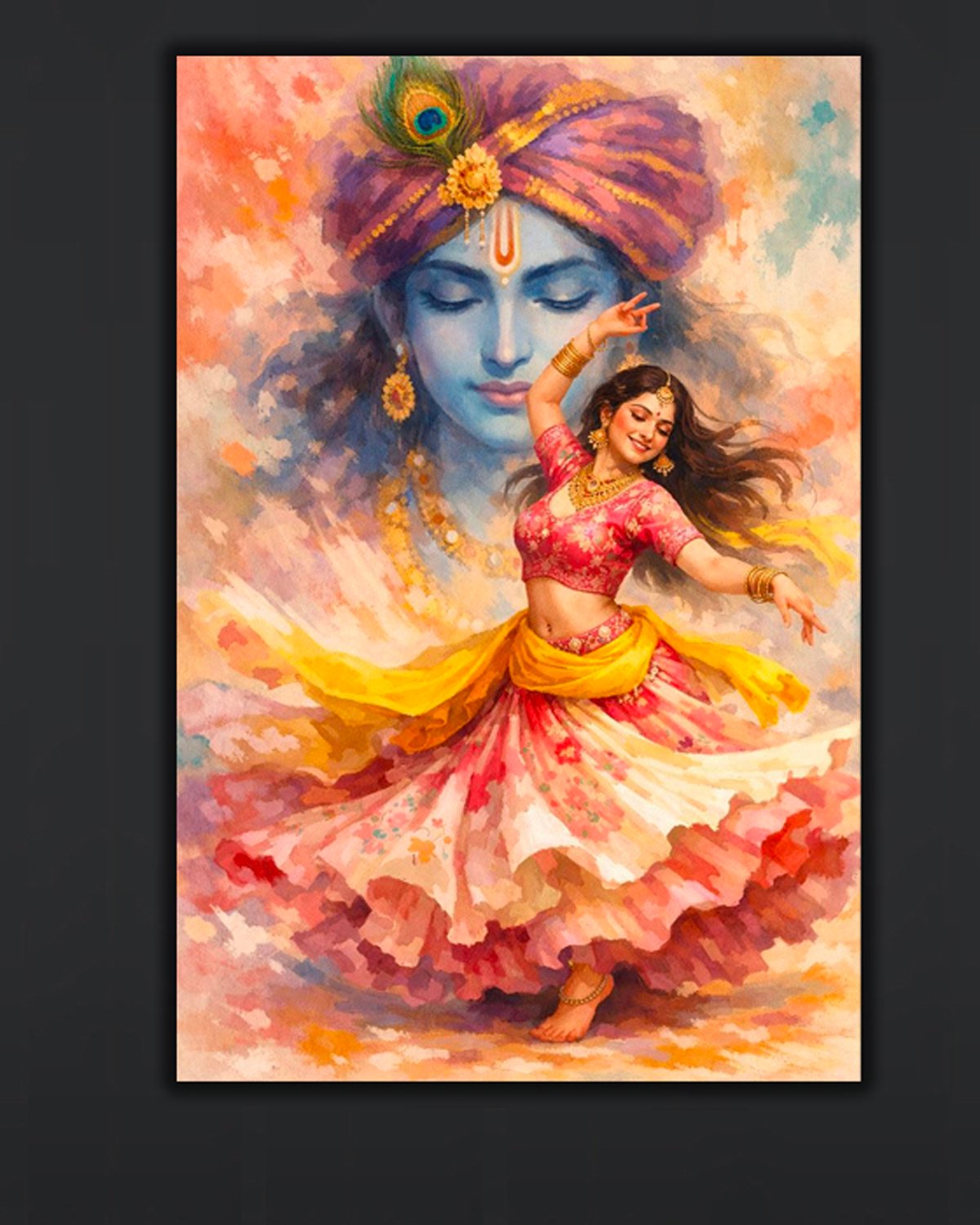 155 a Radha Krishna Devotional Art Canvas (2x3 Fit) - Image 1