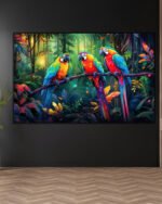 Colorful Parrots Wall Art  (16x24")