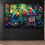 Colorful Parrots Wall Art  (16x24")