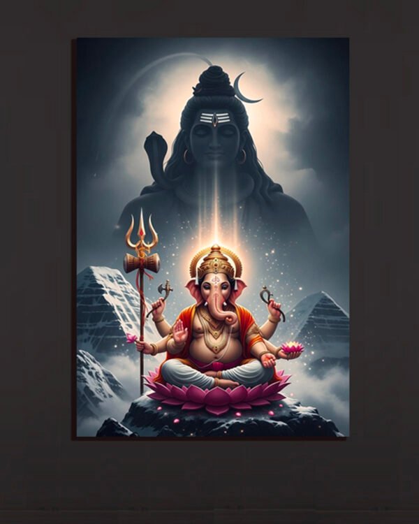 Divine Shiva & Ganesha Wall Art (2x3 Fit)