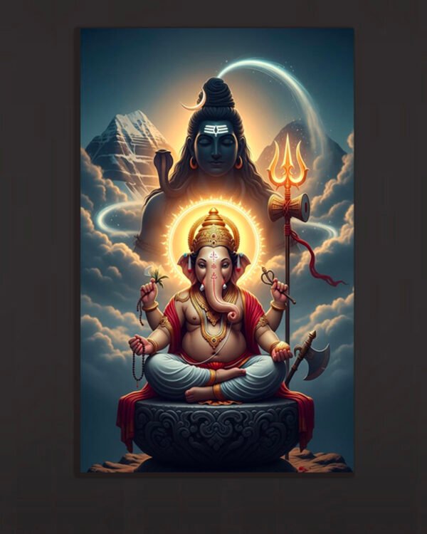 Shiva and Ganesha Divine Art Print (2x3 Fit)