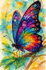 Rainbow Butterfly Canvas Art (16x24") - Image 2