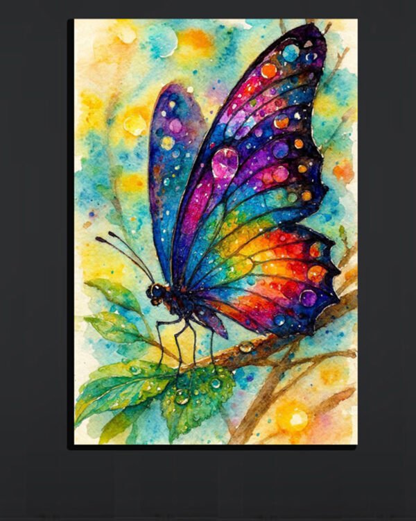 Rainbow Butterfly Canvas Art (16x24")