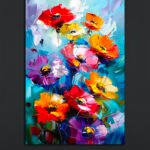 Abstract Floral Canvas Art (16x24")