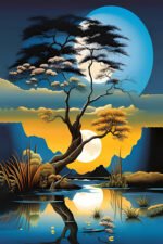 Dual Moon Serenity Wall Art (2x3 Fit) - Image 2