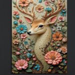 Floral Deer Wall Art (16x24")