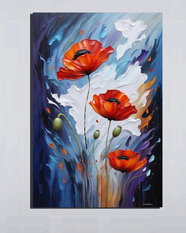 Vibrant Poppies Canvas Art (16x24")
