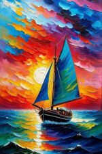 Vibrant Sailboat Canvas Art (16x24") - Image 2