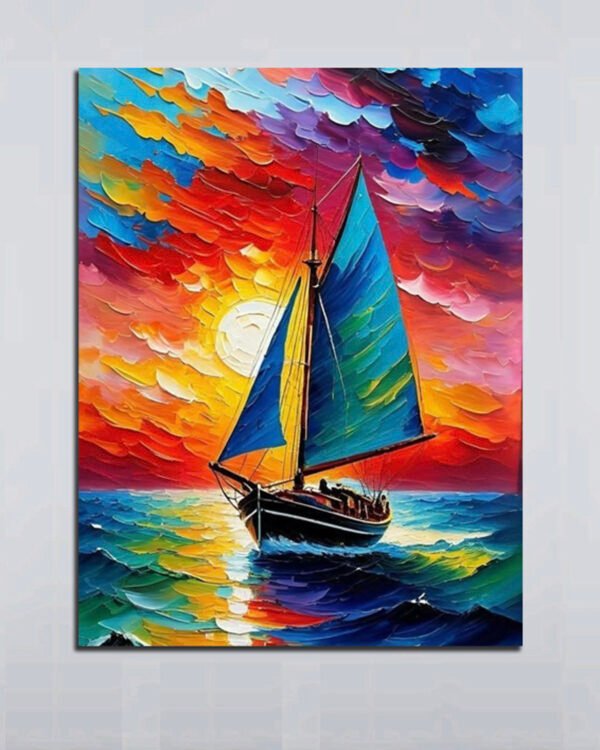 Vibrant Sailboat Canvas Art (16x24")