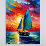 Vibrant Sailboat Canvas Art (16x24")