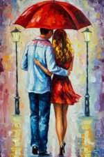 Romantic Couple Under Umbrella Painting ( 2x3 Fit) - Image 2
