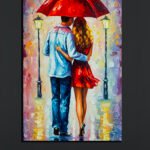 Romantic Couple Under Umbrella Painting ( 2x3 Fit)