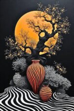 Abstract Vase & Tree Wall Art (2x3 Fit ) - Image 2