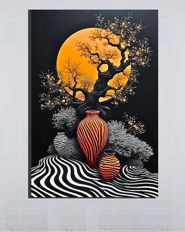 Abstract Vase & Tree Wall Art (2x3 Fit )