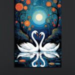 Moonlit Swans Canvas Art (2x3 Fit)