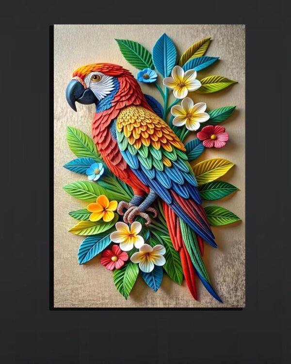 Colorful Parrot 3D Wall Art (2x3 Fit )