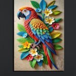 Colorful Parrot 3D Wall Art (2x3 Fit )