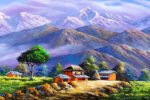 Himalayan Village Landscape Painting (2x3 Fit) - Image 2
