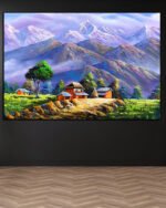 Himalayan Village Landscape Painting (2x3 Fit)