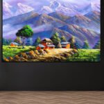 Himalayan Village Landscape Painting (2x3 Fit)