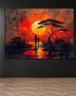 Sunset Silhouette Canvas Art (2x3 Fit)