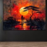 Sunset Silhouette Canvas Art (2x3 Fit)