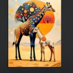 Giraffes in Sunset Art Print (2x3 Fit)