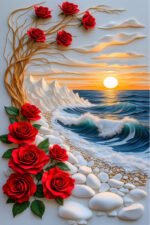 3D Rose Seaside Wall Art (2x3 Fit) - Image 2