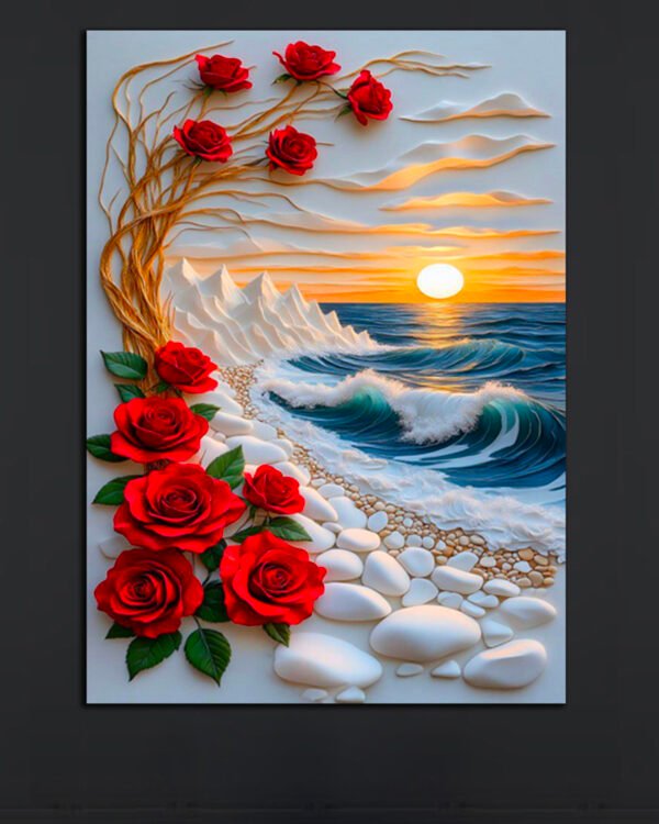 3D Rose Seaside Wall Art (2x3 Fit)