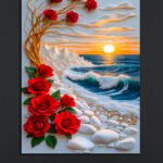 3D Rose Seaside Wall Art (2x3 Fit)
