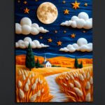 Moonlit Countryside Canvas Art (2x3 Fit)