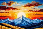 Sunset Mountain Landscape Canvas (2x3 Fit) - Image 2