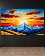 Sunset Mountain Landscape Canvas (2x3 Fit)
