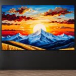 Sunset Mountain Landscape Canvas (2x3 Fit)