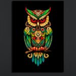 Colorful Artistic Owl Wall Art (2x3 Fit)