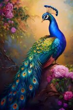 Majestic Peacock Canvas Art (2x3 Fit ) - Image 2
