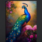 Majestic Peacock Canvas Art (2x3 Fit )