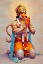 Hanuman Kneeling Canvas Art (2x3 Fit) - Image 2