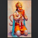 Hanuman Kneeling Canvas Art (2x3 Fit)