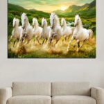 White Horses Running Canvas Art ( 2x3 Fit )