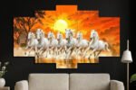 Five Panel Sunset Gallop Horses Wall Art (2x3 Fit) - Image 2